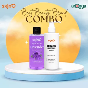 Skin'O Keratin Smooth Repair Shampoo 220ml  with SkinO Lavender Shower Gel 220ml Combo